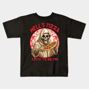 Grim Reaper From Hell As Pizza Chef Kids T-Shirt